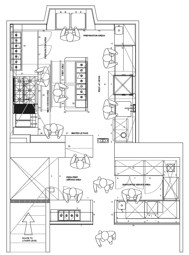 Sample Kitchen Plan Layout Drawing