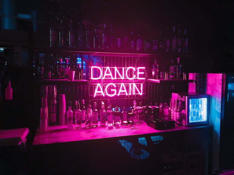 dance again neon sign